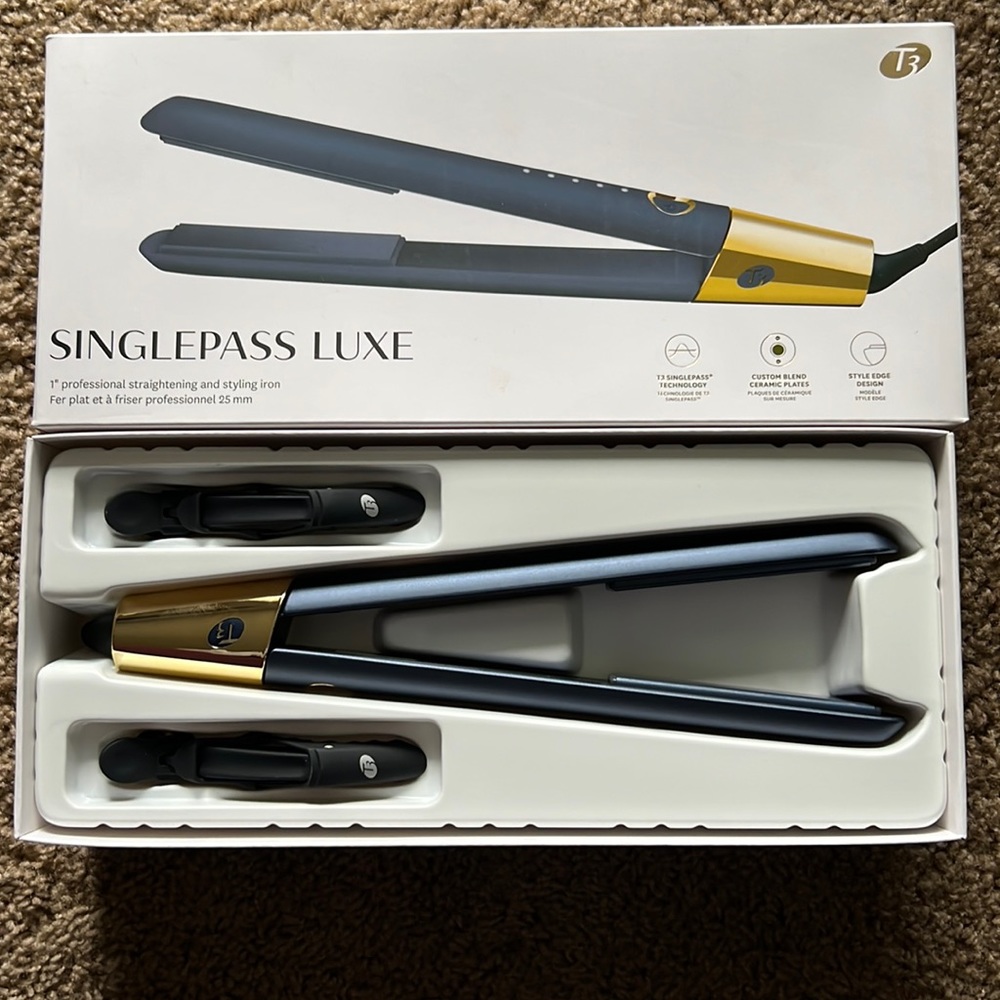 T3 Singlepass luxe 1” professional straightening and styling iron